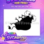 Free Startled Black Bull Free Cute Cartoon Animal Cow Bull Free SVG - Instant Download