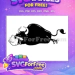Free Charging Black Bull Free Angry Cartoon Expression Cow Bull Free SVG - Instant Download