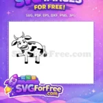 Free Happy Spotted Free Smiling Farm Cow Bull Free SVG - Instant Download