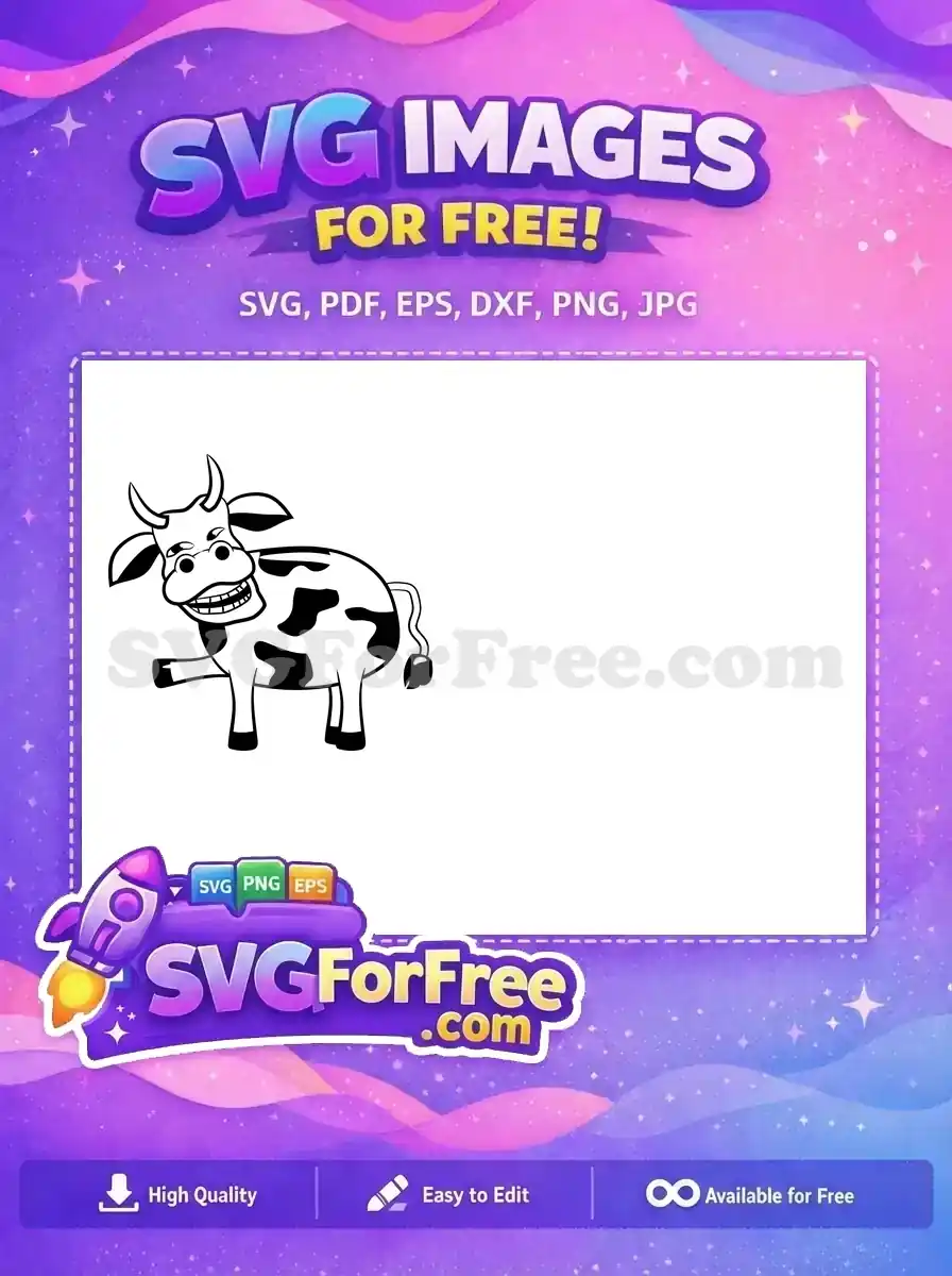 Free Happy Spotted Free Smiling Farm Cow Bull Free SVG