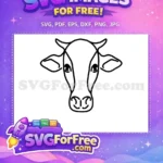 Free Simple Cow Outline Free Farm Bull Head Cow Bull Free SVG - Instant Download
