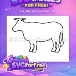 Free Standing Bull Profile Free Horned Farm Animal Cow Bull Design Free SVG - Instant Download