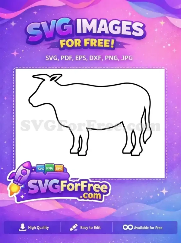 Free Standing Bull Profile Free Horned Farm Animal Cow Bull Design Free SVG