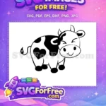 Free Winking Cute Free Heart Spotted Cow Bull Free SVG - Instant Download
