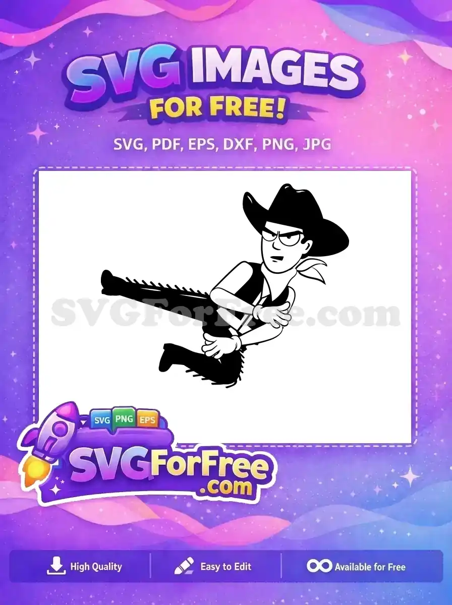Free Angry Cowboy Kicking Free Black Silhouette Wild West Free SVG
