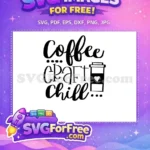 Free Coffee Craft Chill Free Heart Cup Crafters Free SVG - Instant Download