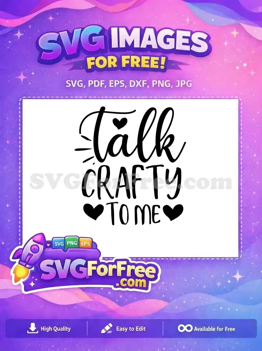 Free Crafty Quote Free Black Script Hearts Crafting Inspiration Free SVG