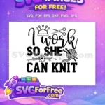 Free Black White Knitting Tools Free Crafting Quote Design Hobby Free SVG - Instant Download