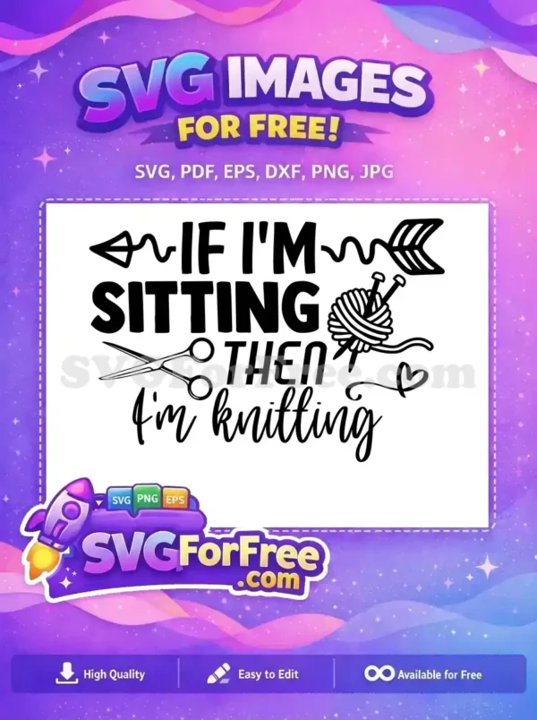 Free Knitting Yarn Free Scissors Quote Crafting Hobby Free SVG