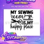 Free Sewing Machine Free Scissors Happy Sewing Place Free SVG - Instant Download