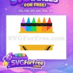 Free Rainbow Crayon Free Wavy Monogram School Art File Free SVG - Instant Download