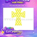 Free Yellow Cross Hearts Free Love Symbol Christian Faith Free SVG - Instant Download