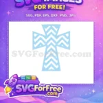 Free Light Blue Chevron Free Intricate Cross Monogram Free SVG - Instant Download