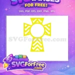 Free Yellow Chevron Free Intricate Monogram Cross Religious Symbol Free SVG - Instant Download