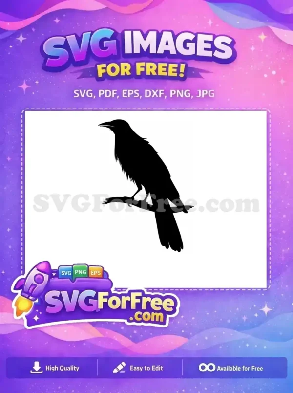 Free Black Crow Free Spooky Silhouette Halloween Design Free SVG Free Black Crow Free Spooky Silhouette Halloween Design Free SVG