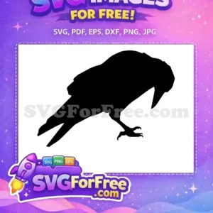 Free Black Crow Silhouette Free Foraging Bird Halloween Free SVG