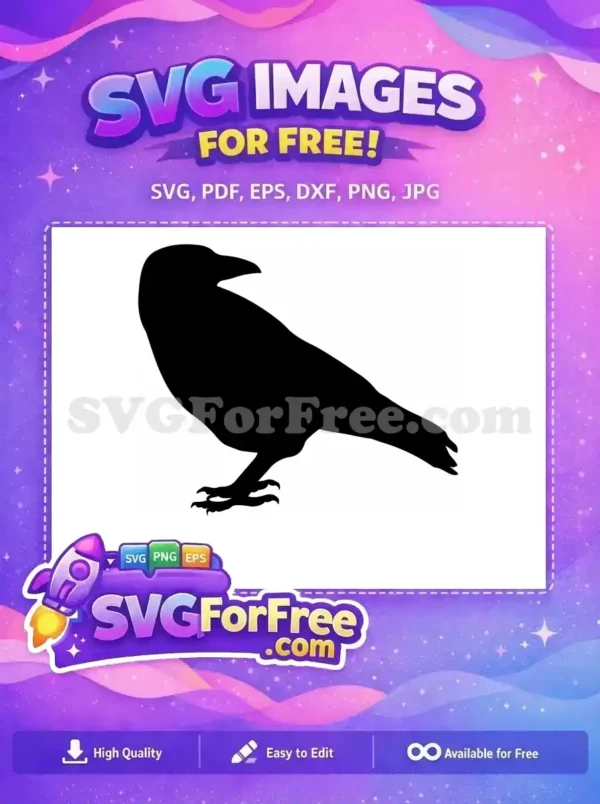 Free Spooky Flying Crow Free Black Raven Halloween Free SVG