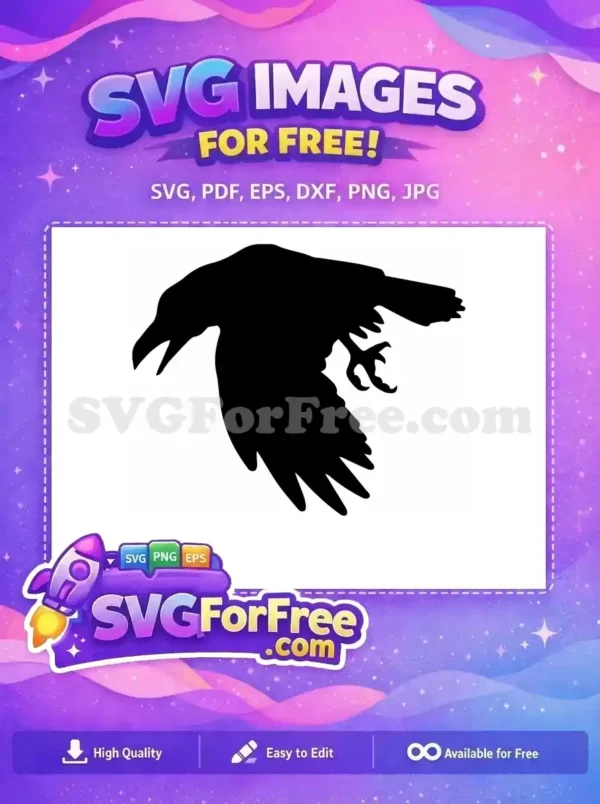 Free Single Crow Free Flying Bird Crow Silhouette Free SVG
