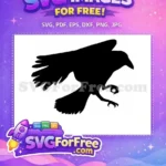 Free Spooky Flying Crow Free Dark Silhouette Halloween Free SVG 1 - Instant Download