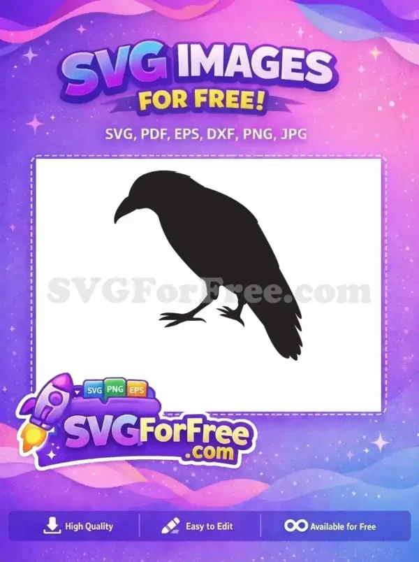 Free black raven Free detailed silhouette spooky Halloween Free SVG Free black raven Free detailed silhouette spooky Halloween Free SVG