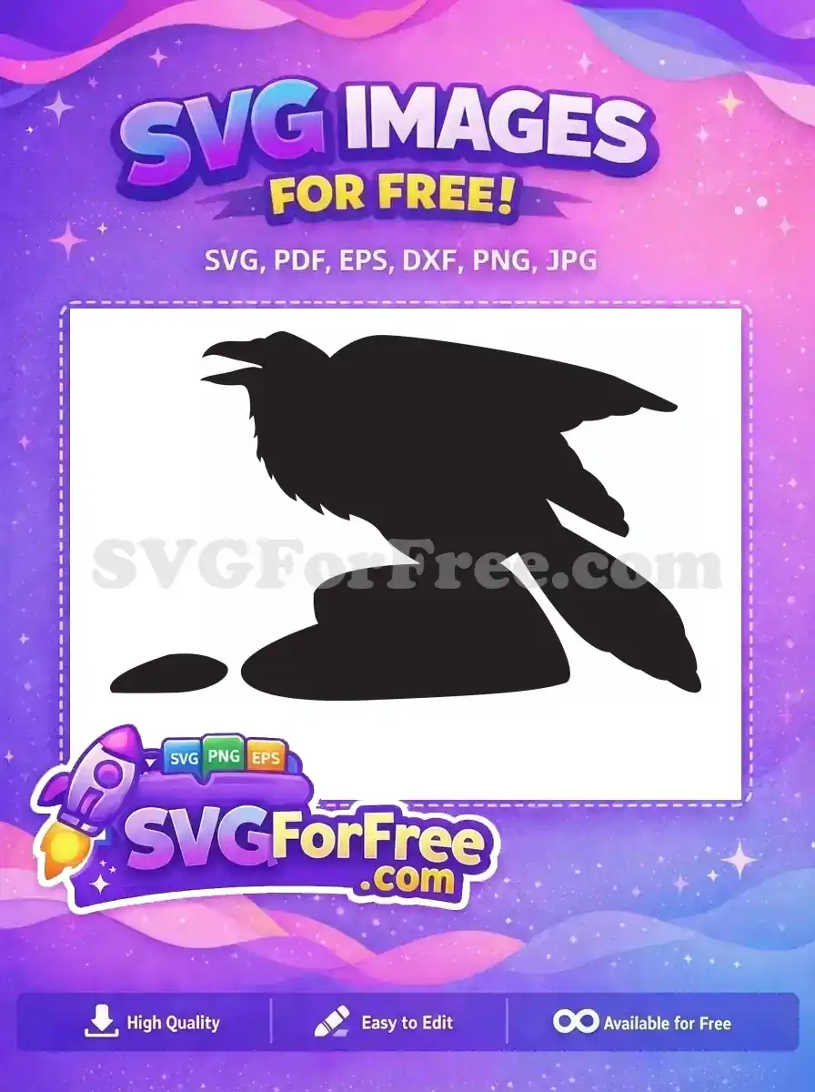 Free Dark Raven Free Cawing Silhouette Gothic Art Free SVG