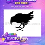Free Black Crow Free Flying Silhouette Halloween Art Free SVG - Instant Download