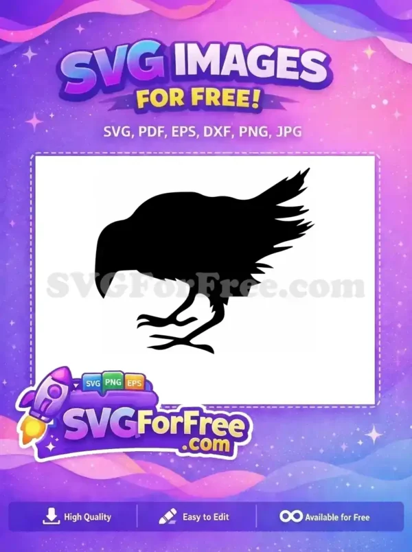Free Black Crow Free Flying Silhouette Halloween Art Free SVG Free Black Crow Free Flying Silhouette Halloween Art Free SVG