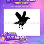 Free Black Flying Crow Free Spooky Haunted Halloween Decor Free SVG - Instant Download