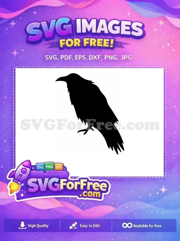 Free black flying bird Free spooky Halloween design Crow Silhouette Free SVG
