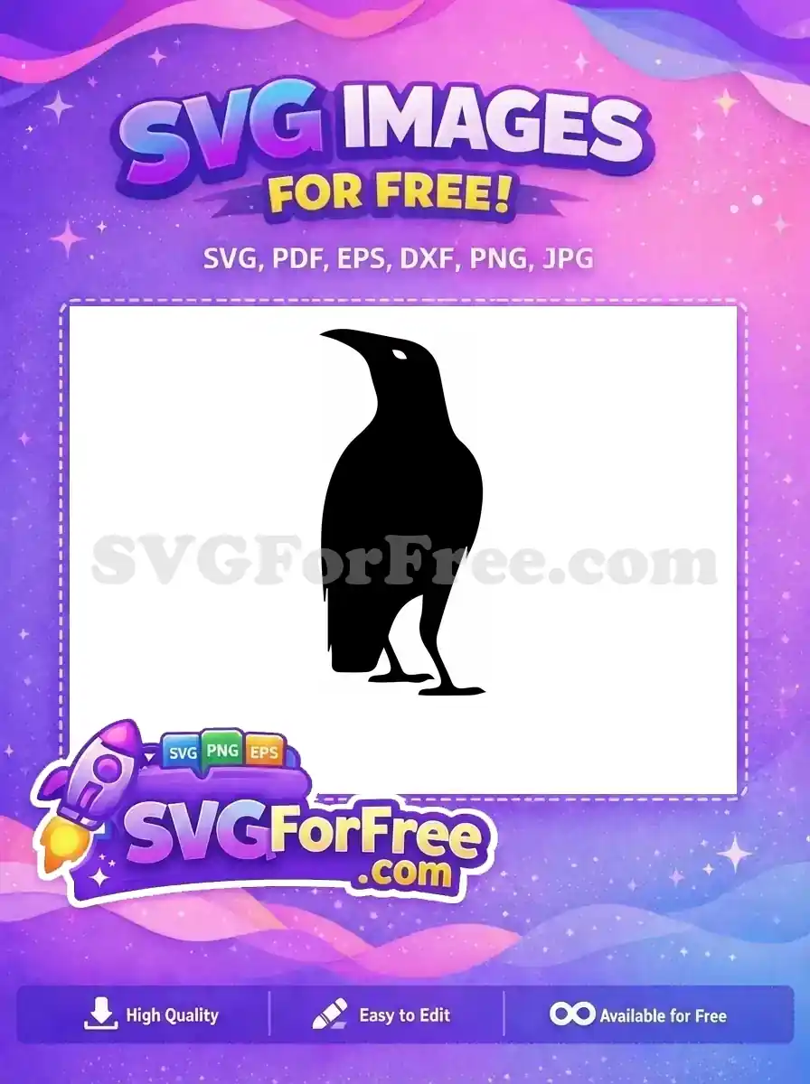 Free Black Crow Silhouette Free Gothic Raven Art The Crow Free SVG 1