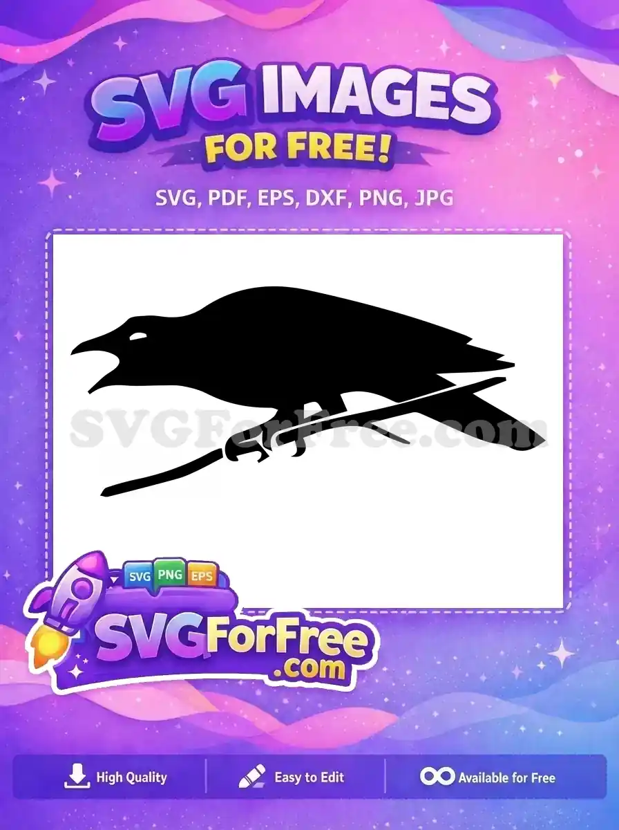 Free Cawing Raven Free Dark Silhouette Gothic Art Free SVG