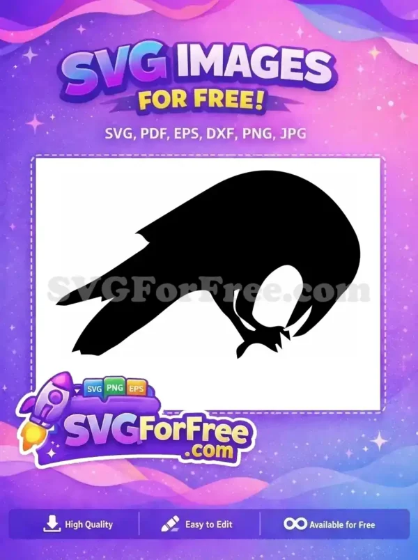 Free Flying Crow Free Elegant Black Crow Silhouette Free SVG Free Flying Crow Free Elegant Black Crow Silhouette Free SVG