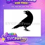 Free Spooky Flying Free Black Crow Halloween Free SVG - Instant Download