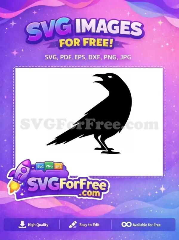 Free Spooky Flying Free Black Crow Halloween Free SVG