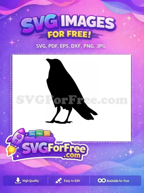 Free Flying Crow Free Detailed Black Silhouette Halloween Free SVG