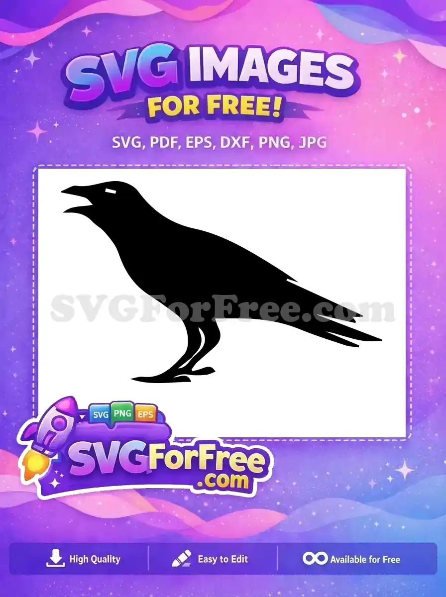 Free Cawing Free Black Raven Crow Silhouette Free SVG