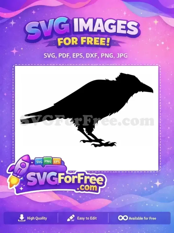 Free Flying Crow Free Spooky Black Bird Gothic Art Free SVG