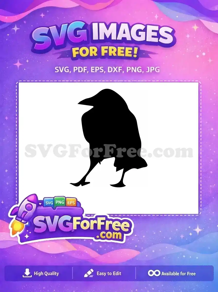 Free Black Flying Crow Free Detailed Silhouette Halloween Art Free SVG