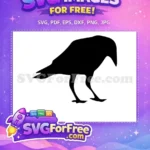 Free Bending Black Crow Free Elegant Silhouette Black Bird Free SVG - Instant Download