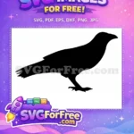 Free Black Crow Silhouette Free Gothic Raven Movie Free SVG - Instant Download