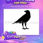 Free dark flying Free majestic raven Halloween Crow Silhouette Free SVG - Instant Download