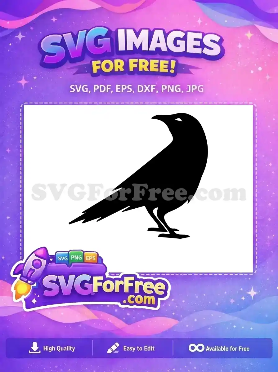 Free Elegant Black Crow Free Silhouette Design Nature Free SVG