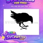Free Flying Black Crow Free Detailed Wings Halloween Decoration Free SVG - Instant Download