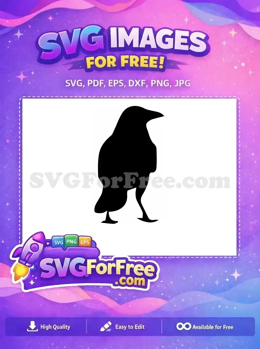 Free Flying Crow Free Black Silhouette Spooky Design Free SVG