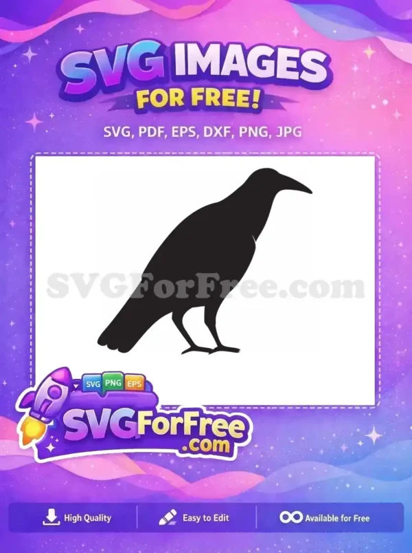 Free Black Crow Free Silhouette Art Halloween Free SVG