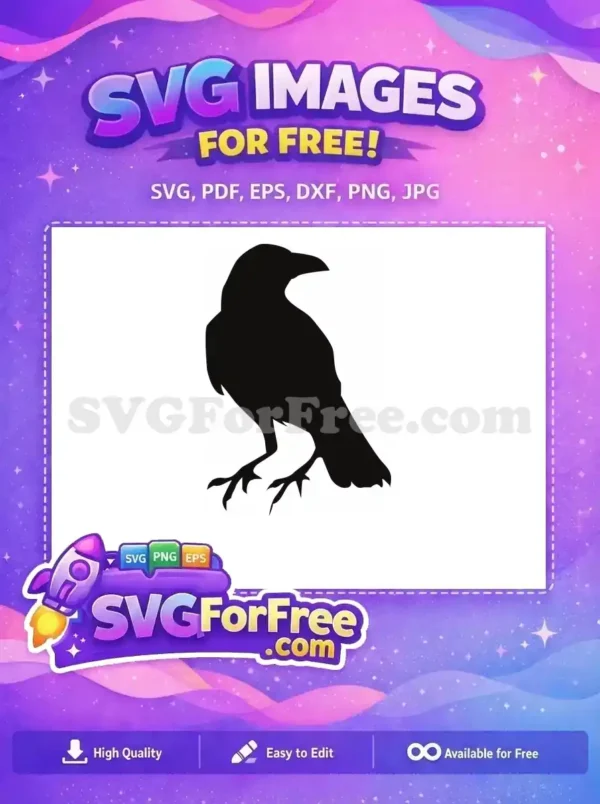 Free Black Crow Free Detailed Silhouette Spooky Art Free SVG Free Black Crow Free Detailed Silhouette Spooky Art Free SVG