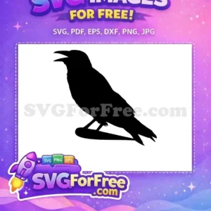 Free Cawing Black Bird Free Open Beak Crow Silhouette Free SVG Free Cawing Black Bird Free Open Beak Crow Silhouette Free SVG