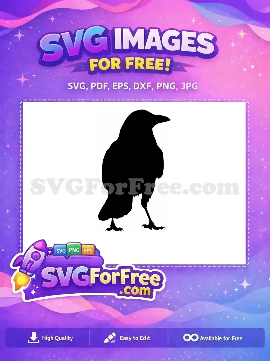 Free flying crow Free dark bird Halloween Free SVG