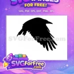 Free Creepy Flying Free Crow Silhouette Halloween Free SVG - Instant Download