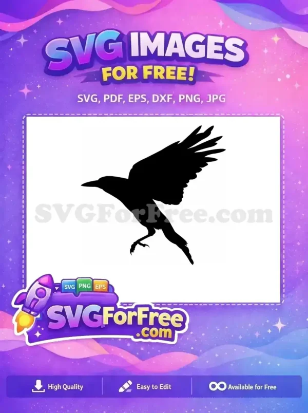 Free Flying Free Spooky Crow Silhouette Free SVG
